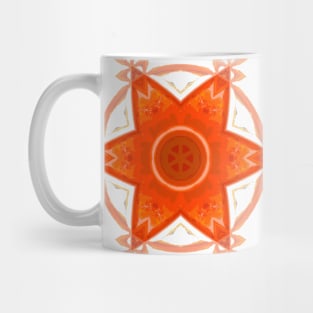 Mosaic Mandala Orange and White Mug